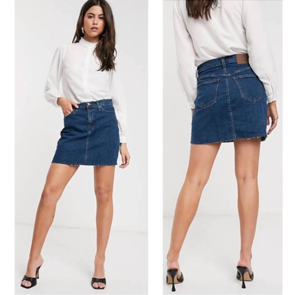 J.Crew Mercantile Raw Edge Denim Mini Skirt